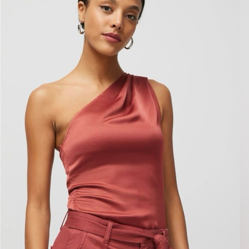 One-Shoulder Rust Top